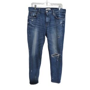 Moussy Vintage Distressed Jeans Size 30 Ripped Knee Dark Wash Denim Womens